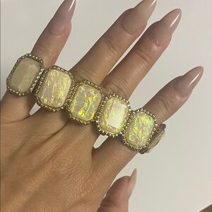 Gold Opal-Link style Statement Bracelet - Designer Style